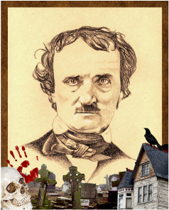 Edgar Allan Poe Portrait with graphic below