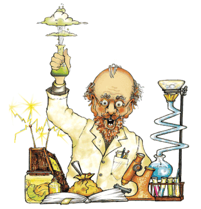 Bill Buczinsky's poetic graphic of a mad scientist 